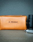 Personalized Leather Toiletry Bag - Dopp Kit