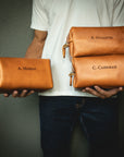 Personalized Leather Toiletry Bag - Dopp Kit