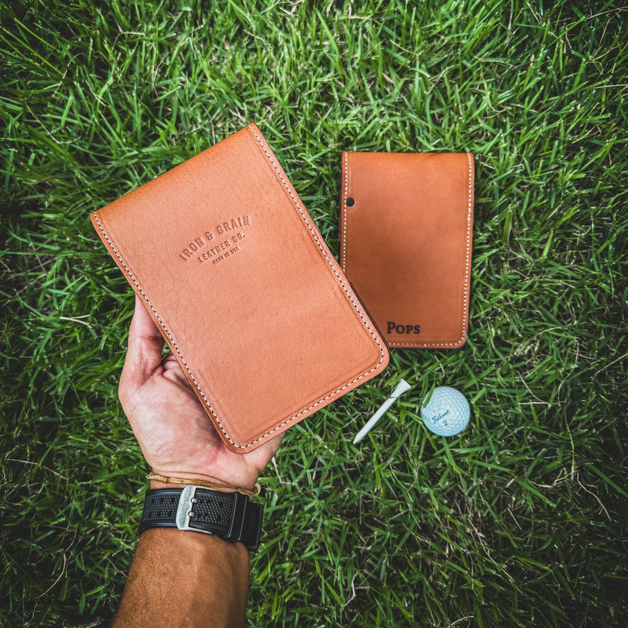 Leather Golf Scorecard Holder &amp; Yard Book