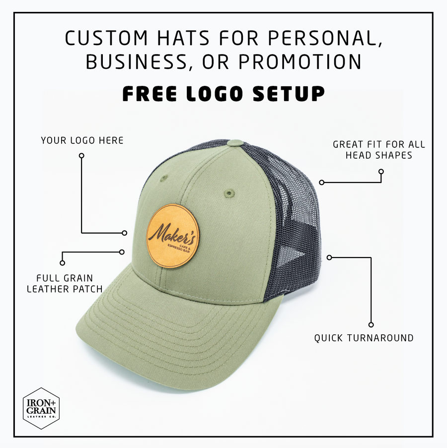 Custom Leather Patch Hats Wholesale and No Minimum, Leather Patch Hats –  Von Burton Supply Co.
