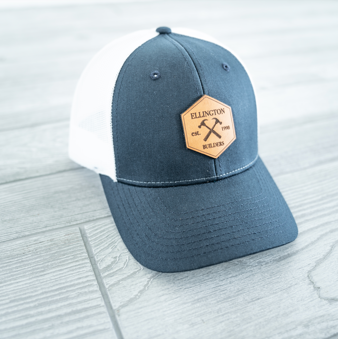 Custom Hats with Leather Patch