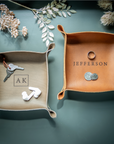Personalized Leather Valet tray - Catchall Tray