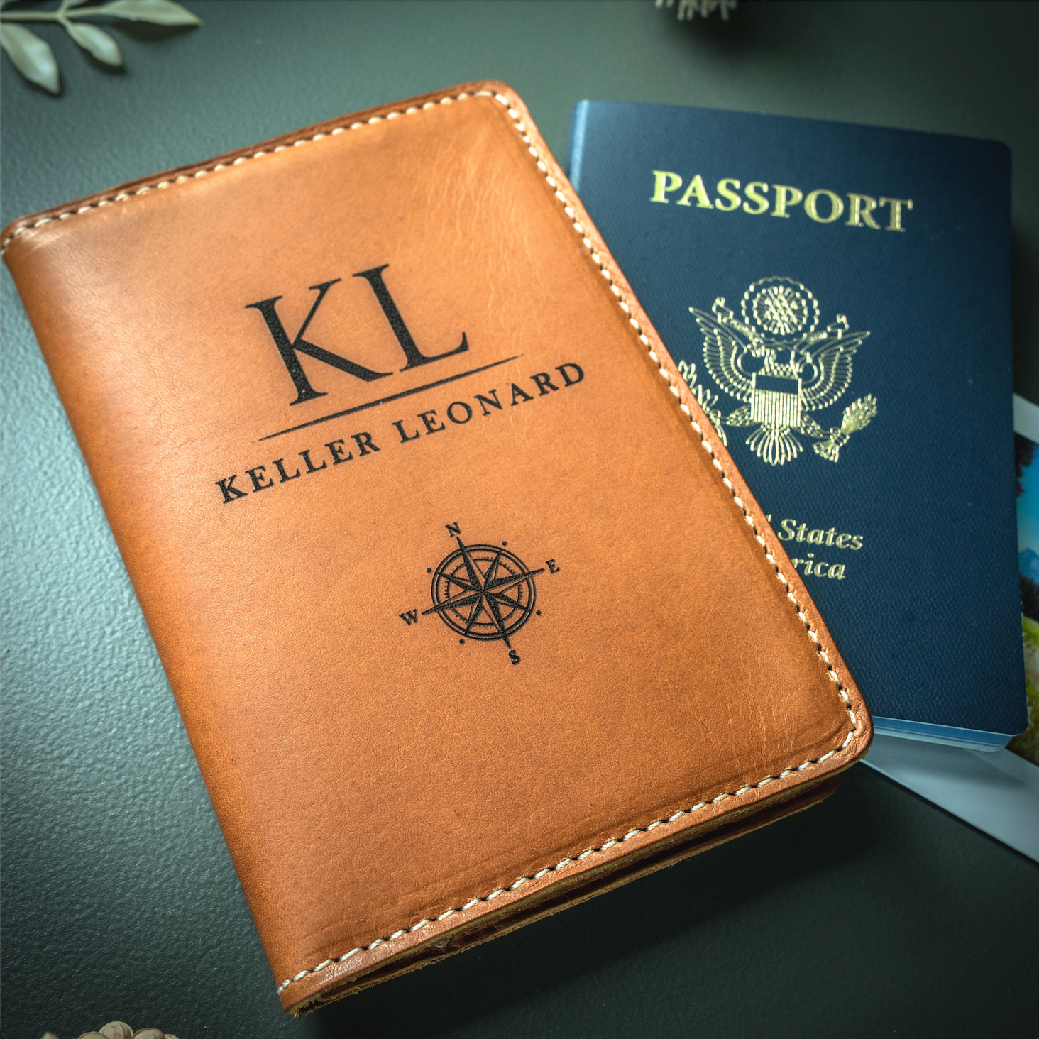 Personalized Leather Passport Holder