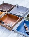 Personalized Leather Valet tray - Catchall Tray