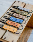 Personalized Leather Carabiner Keychain