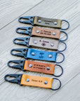 Personalized Leather Carabiner Keychain