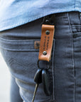 Personalized Leather Carabiner Keychain