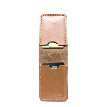 Saddle Tan Mens leather bifold wallet minimalist slim wallet
