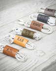 Personalized Leather Cord Organizer