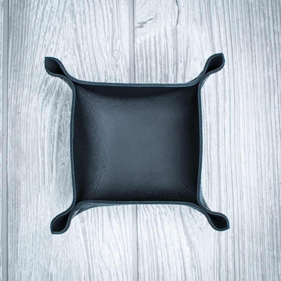 Black Leather Ring Tray