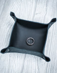 Black Leather Ring Tray