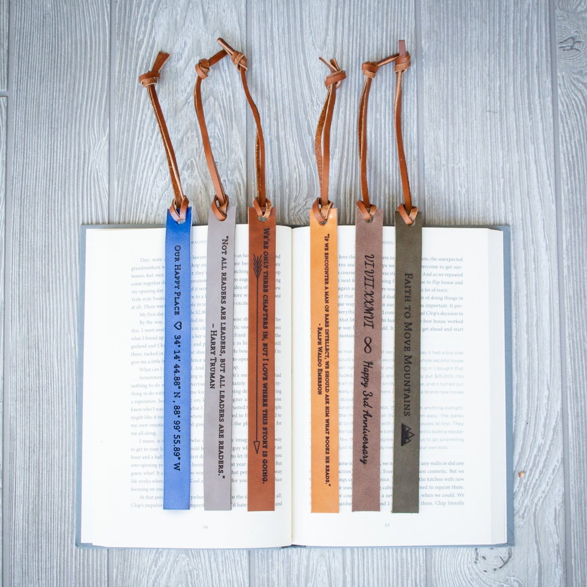 Personalized Leather Bookmark