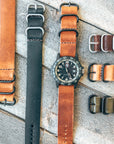 Leather ZULU Watch Band  - Uninversal fit - 22mm