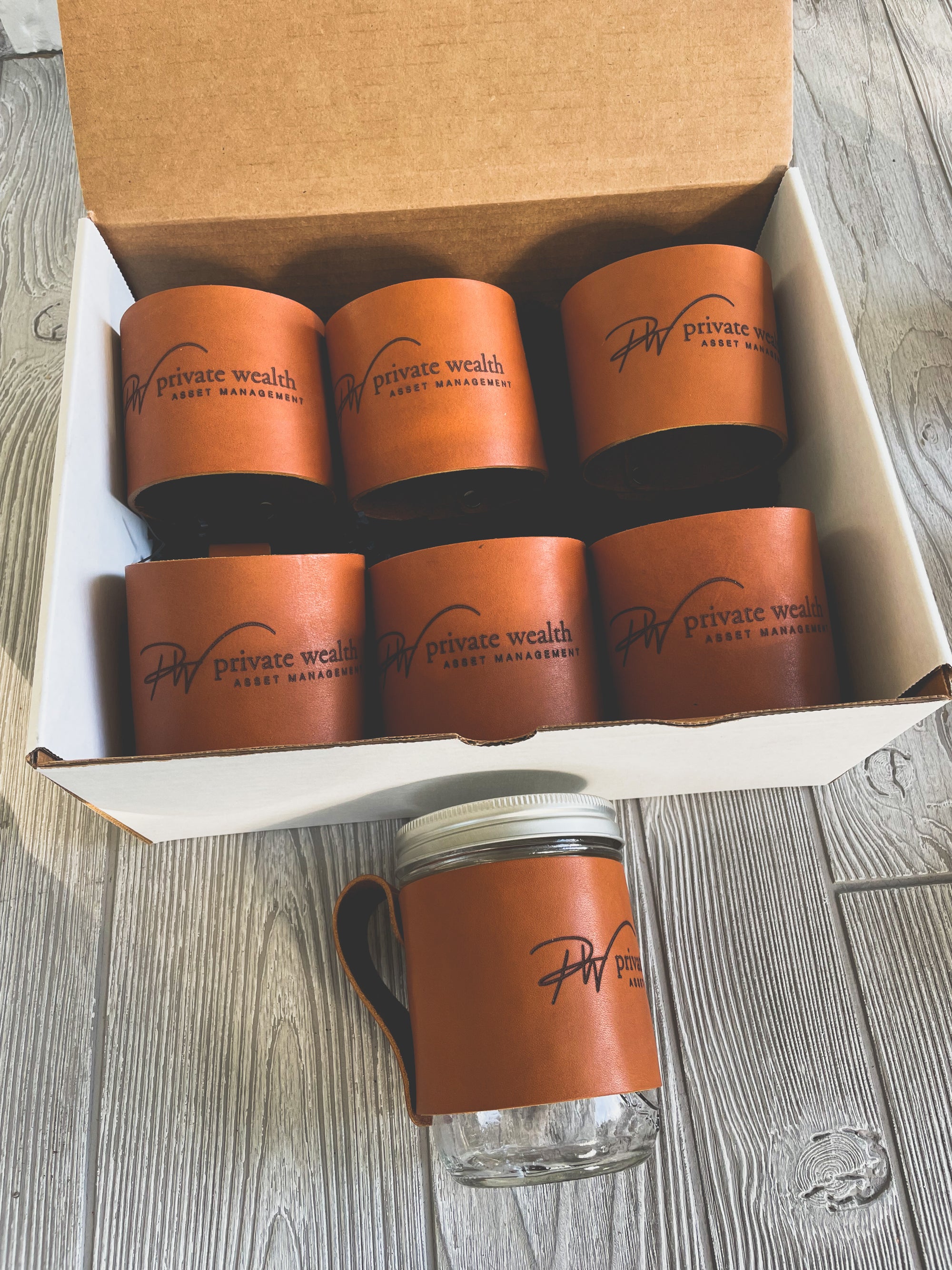 Personalized Leather Mug