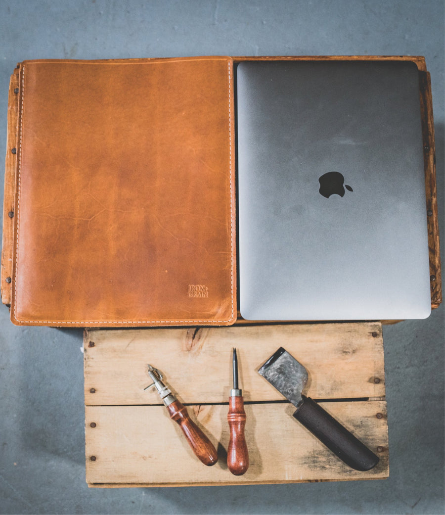 13” Leather MacBook Pro Sleeve - Handmade