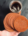 Leather Coaster Set -  4 coasters